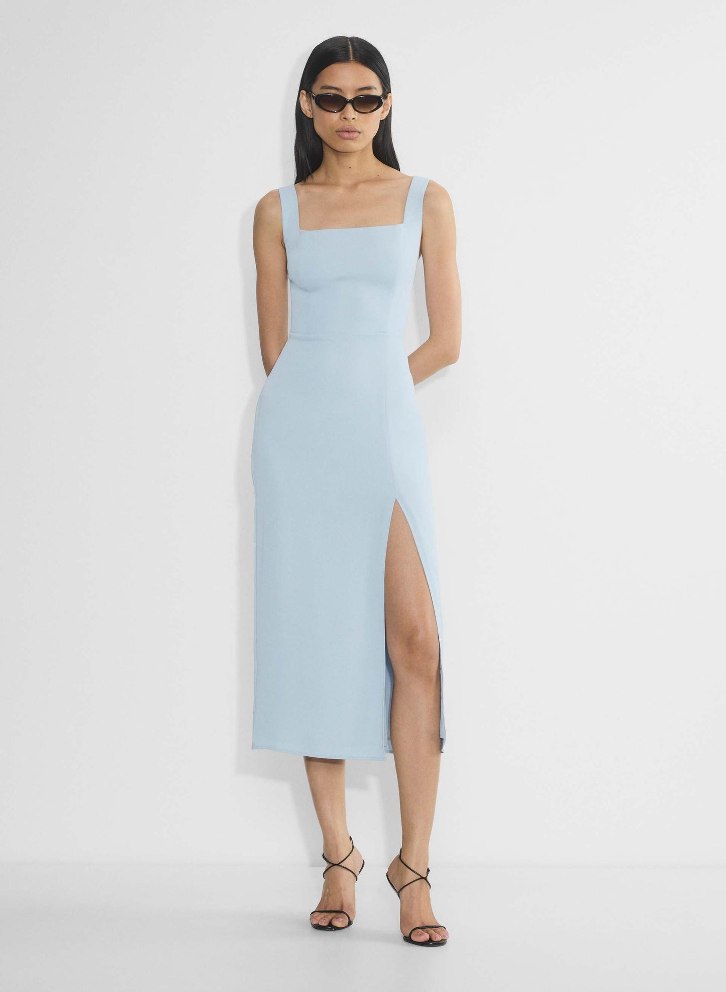 Vestido Midi com Fenda dos Anos 90