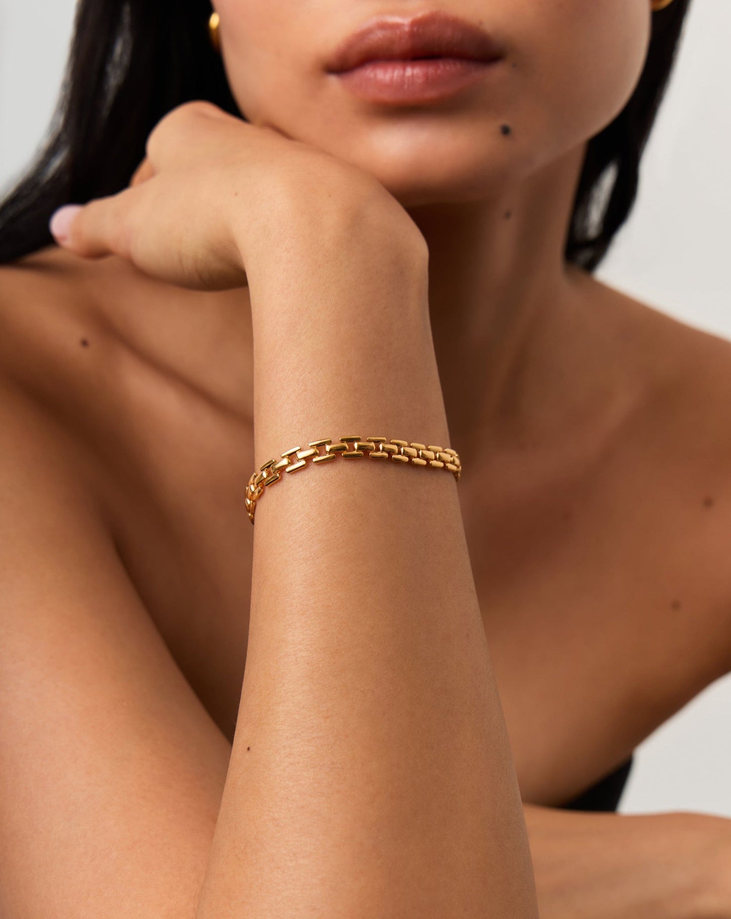 Pulseira de corrente de elos de relógio